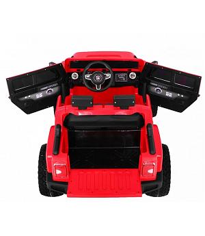 Mighty Jeep coche batería niños, 4 MOTORES 12V, rojo, 2 plazas, RC INDA532-RA-HL-1668